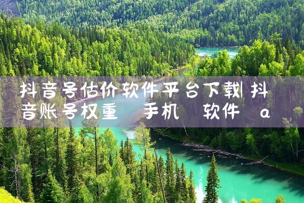 抖音号估价软件平台下载