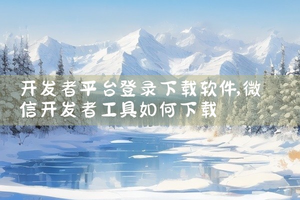 开发者平台登录下载软件