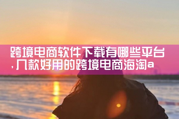 跨境电商软件下载有哪些平台
