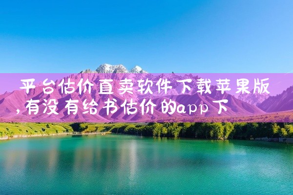 平台估价直卖软件下载苹果版
